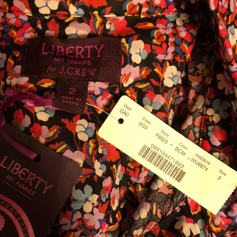 NWT J. Crew Liberty print Sarah floral peter pan collar shirt